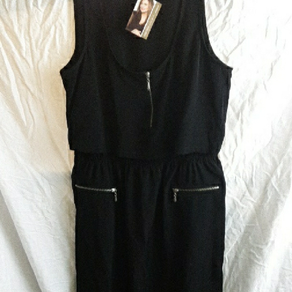 Miss Tina By Tina Knowles Black Sleeveless Dress